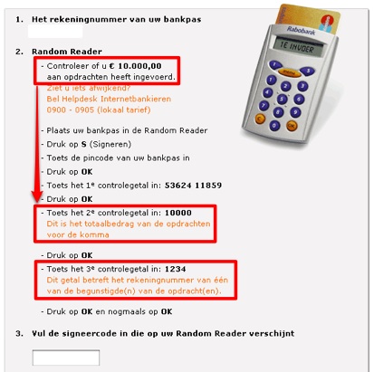 Voorbeeld internetbankieren Rabobank